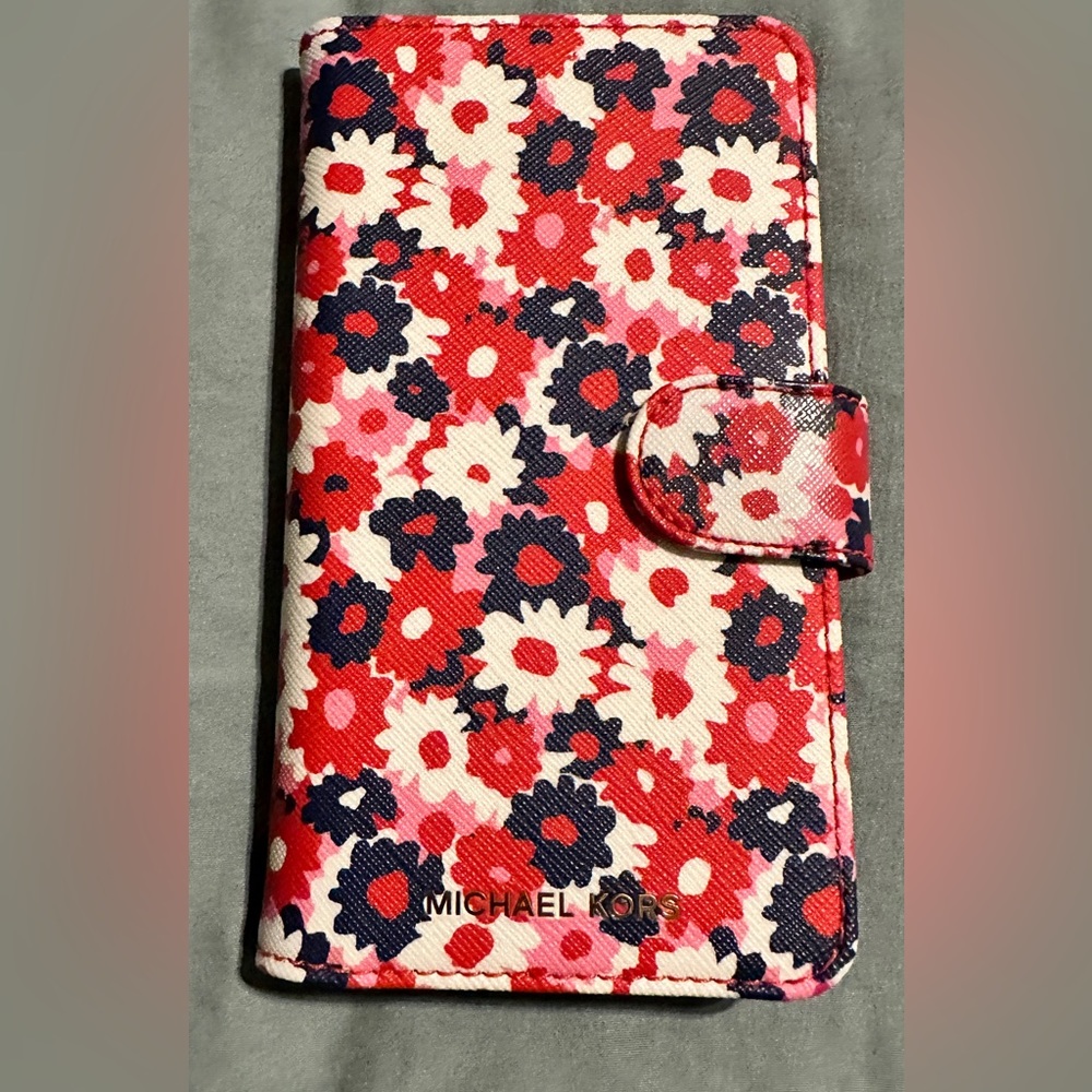 Michael Kors Floral Phone card case. magnetic closure. fits iphone X
